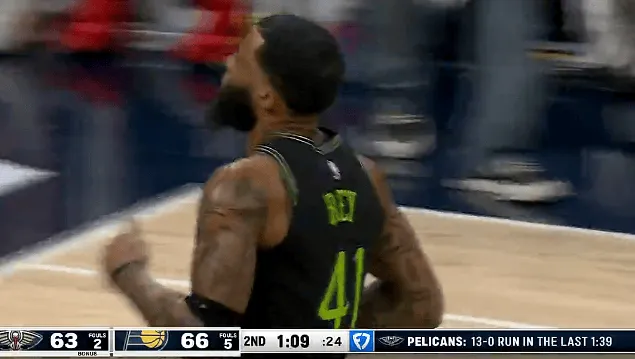 世俱杯买球网站-萨迪克-贝三分命中，鹈鹕落后15分后打出一波13-0步行者叫停